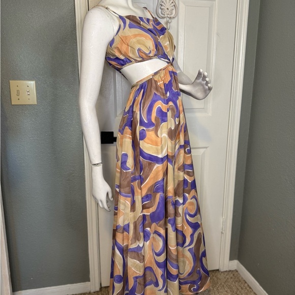 ASTR Sanger Dress In Purple Peach Swirl Features Size Medium.  #115 - Picture 5 of 11